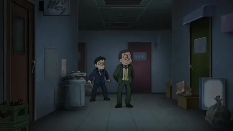 The Laughing Salesman still 3